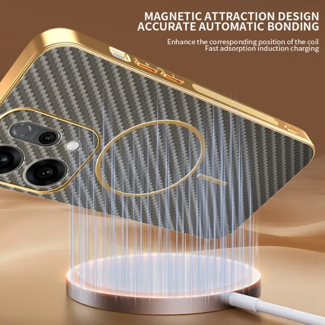 Coque Oppo Reno 14 5G Texture Carbone MagSafe