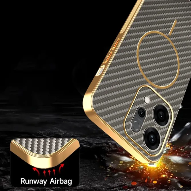 Coque Oppo Reno 14 5G Texture Carbone MagSafe