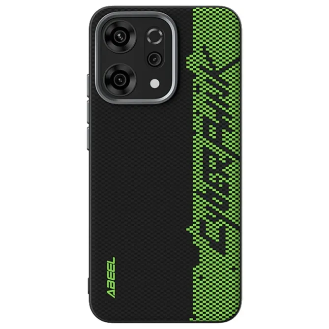 Coque Oppo Reno 14 5G Racing Noir et Vert Compatible MagSafe