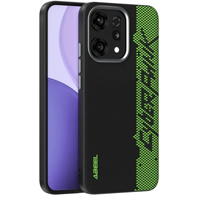 Coque Oppo Reno 14 5G Racing Noir et Vert Compatible MagSafe