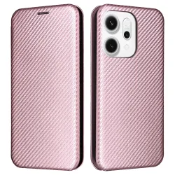 Flip Cover Oppo Reno 14 5G design fibre de carbone
