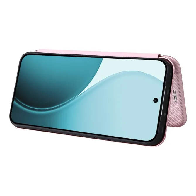 Flip Cover Oppo Reno 14 5G design fibre de carbone
