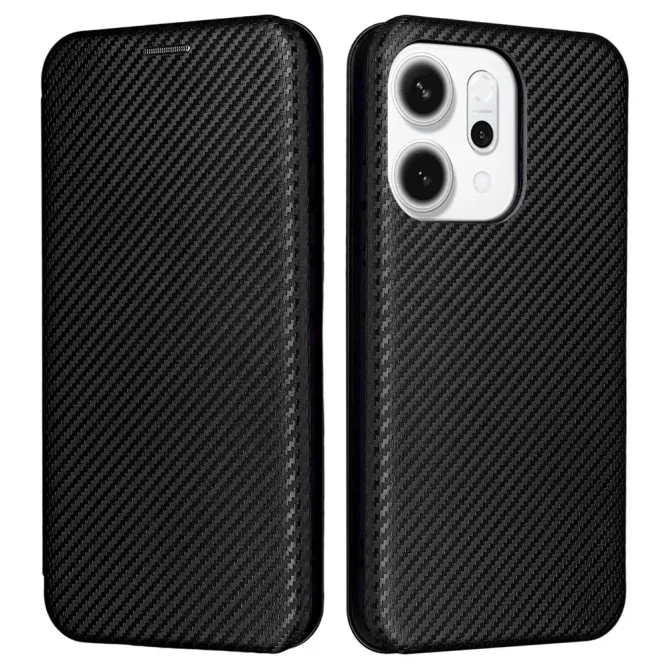 Flip Cover Oppo Reno 14 5G design fibre de carbone