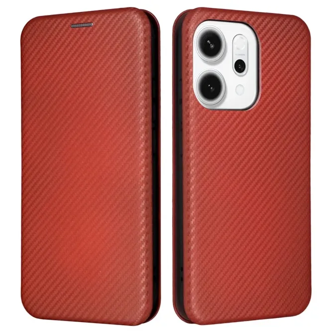 Flip Cover Oppo Reno 14 5G design fibre de carbone