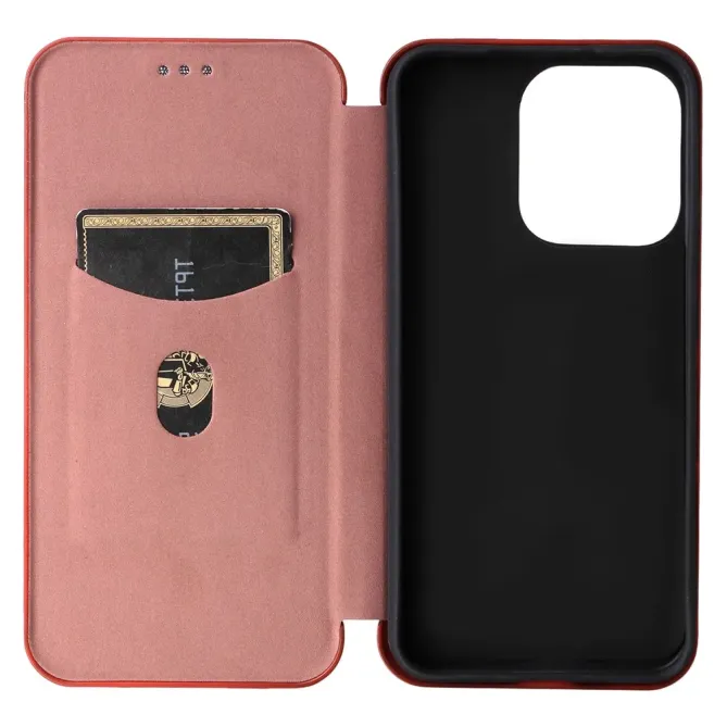 Flip Cover Oppo Reno 14 5G design fibre de carbone