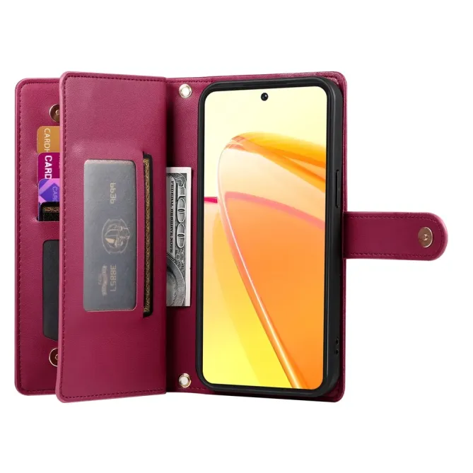 Housse Oppo Reno 14 5G Portefeuille avec Bandoulière et Zip