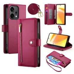 Housse Oppo Reno 14 5G Portefeuille avec Bandoulière et Zip