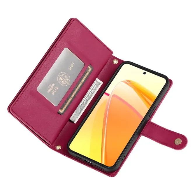 Housse Oppo Reno 14 5G Portefeuille avec Bandoulière et Zip