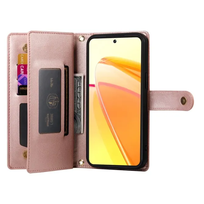 Housse Oppo Reno 14 5G Portefeuille avec Bandoulière et Zip