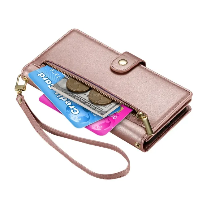 Housse Oppo Reno 14 5G Portefeuille avec Bandoulière et Zip