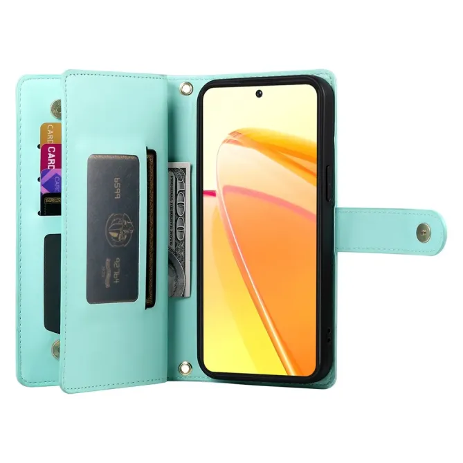 Housse Oppo Reno 14 5G Portefeuille avec Bandoulière et Zip