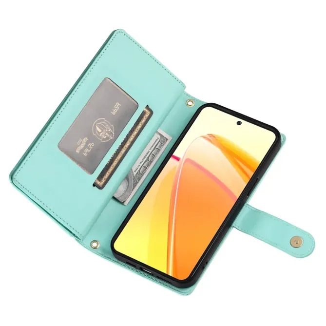 Housse Oppo Reno 14 5G Portefeuille avec Bandoulière et Zip