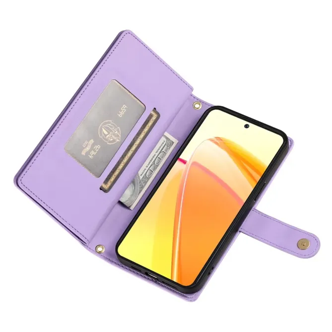 Housse Oppo Reno 14 5G Portefeuille avec Bandoulière et Zip