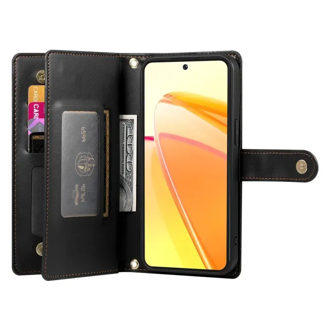 Housse Oppo Reno 14 5G Portefeuille avec Bandoulière et Zip