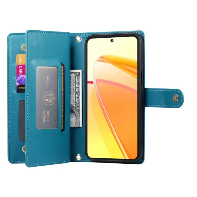 Housse Oppo Reno 14 5G Portefeuille avec Bandoulière et Zip