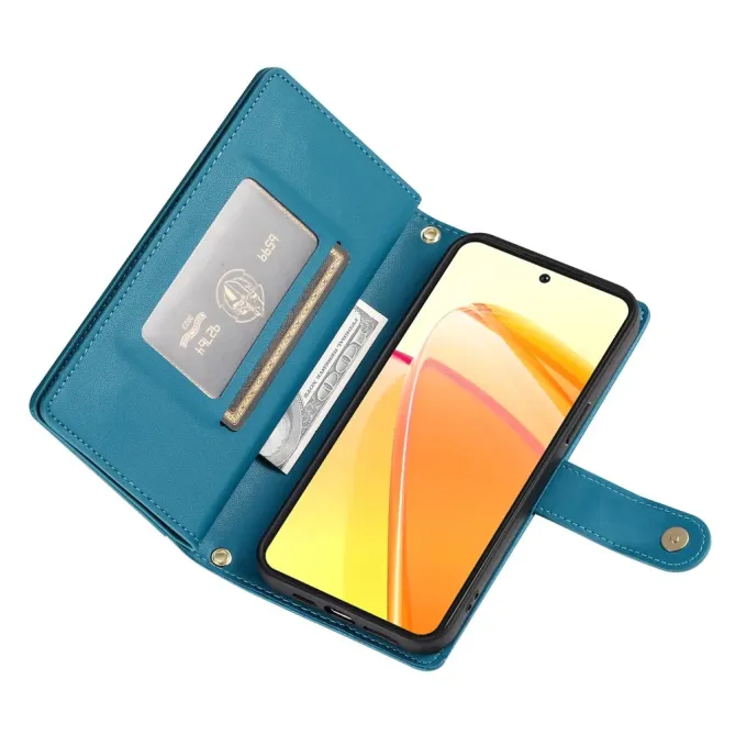 Housse Oppo Reno 14 5G Portefeuille avec Bandoulière et Zip