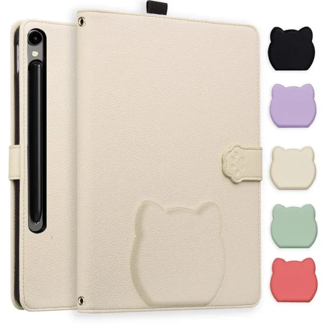 Housse Samsung Galaxy Tab S11 Ultra Motif Chat 3D | Patte de Velours