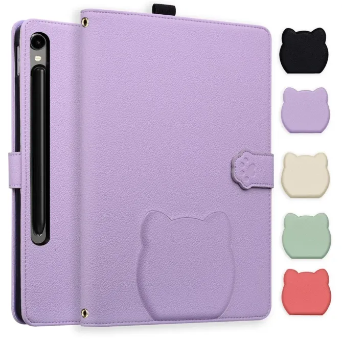 Housse Samsung Galaxy Tab S11 Ultra Motif Chat 3D | Patte de Velours