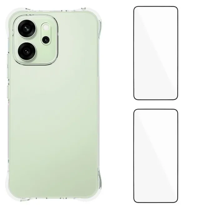 Pack Oppo Reno 14 5G | Coque Coins Renforcés Transparente avec 2 Verre