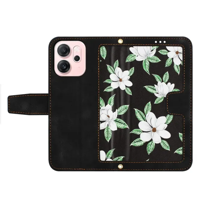 Housse Oppo Reno14 F 5G / 14 FS 5G Magnolias avec Dragonne