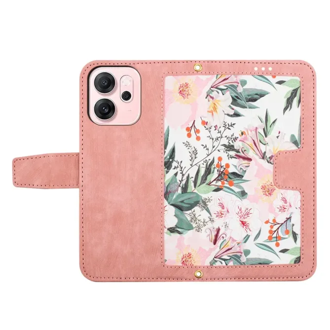 Housse Oppo Reno14 F 5G / 14 FS 5G Aquarelle Florale avec Dragonne