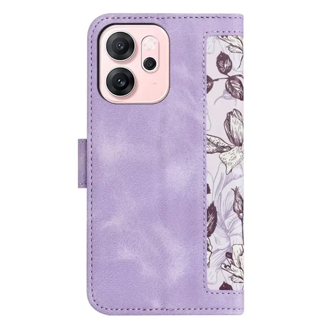 Housse Oppo Reno14 F 5G / 14 FS 5G Croquis Floral avec Dragonne