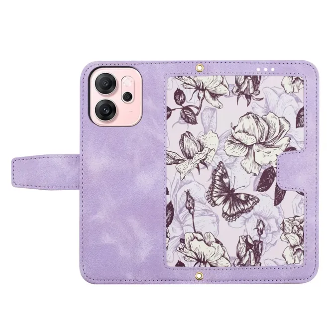 Housse Oppo Reno14 F 5G / 14 FS 5G Croquis Floral avec Dragonne