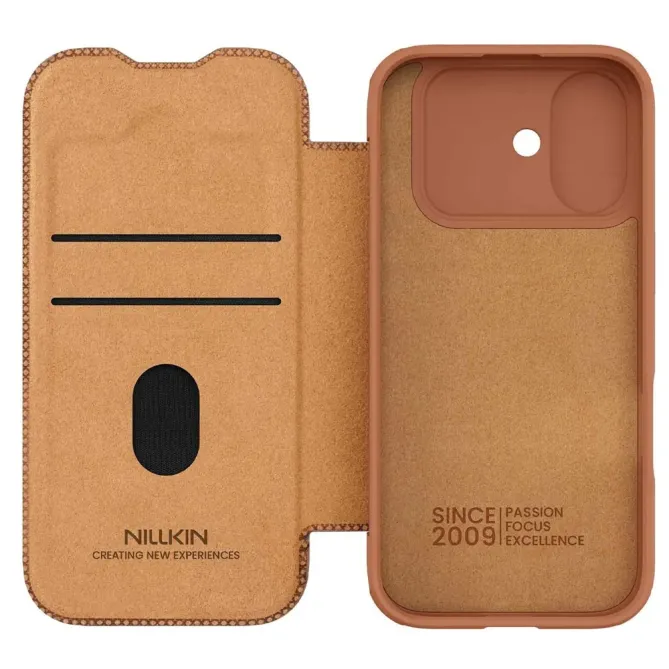 Flip Cover iPhone 17 Qin Series avec cache objectifs