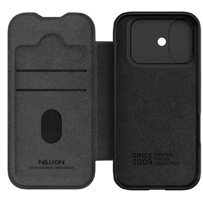 Flip Cover iPhone 17 Qin Series avec cache objectifs