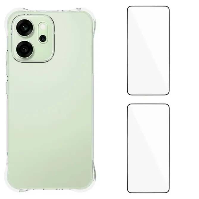 Pack Oppo Reno14 F 5G / 14 FS 5G | Coque Coins Renforcés Transparente 