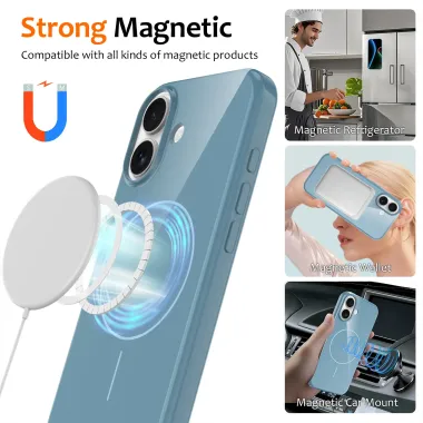 Coque iPhone 17 Brillante MagSafe avec Lanière Bleu clair - photo 23