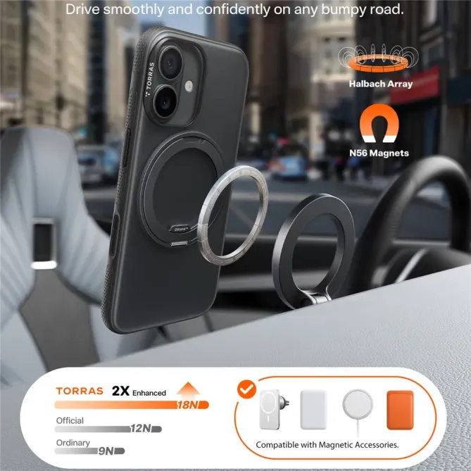Coque iPhone 17 à Support en Acier