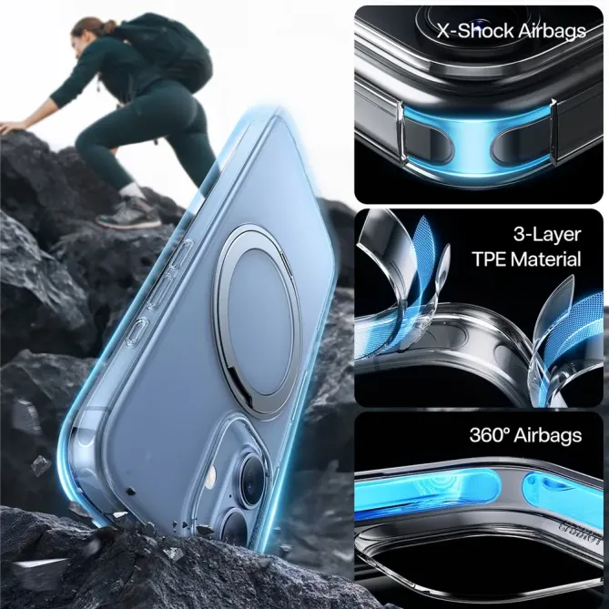 Coque iPhone 17 à Support en Acier