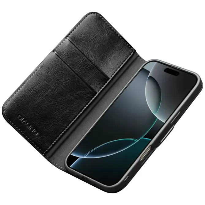 Étui Portefeuille en Cuir Véritable pour iPhone 17