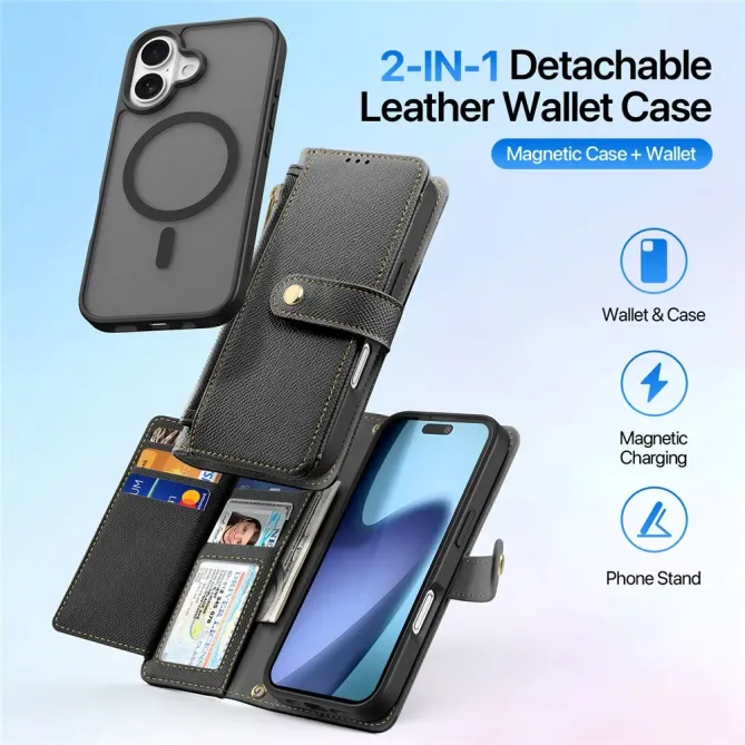 Housse iPhone 17 2-en-1 en Cuir Zippé | LAWA