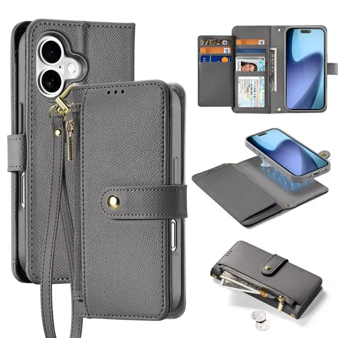 Housse iPhone 17 2-en-1 en Cuir Zippé | LAWA