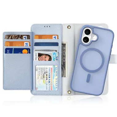 Housse iPhone 17 2-en-1 en Cuir Zippé | LAWA Bleu clair - photo 25