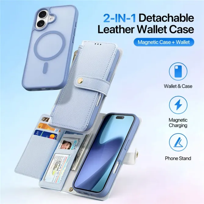 Housse iPhone 17 2-en-1 en Cuir Zippé | LAWA