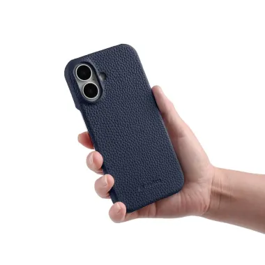 Coque iPhone 17 en Cuir Grainé MagSafe Bleu marine - photo 10