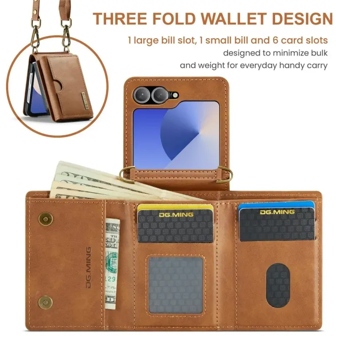 Coque Portefeuille Samsung Galaxy Z Flip 6 / Z Flip 7 FE à Bandoulière