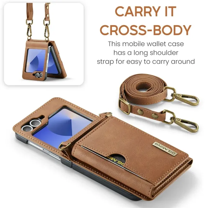 Coque Portefeuille Samsung Galaxy Z Flip 6 / Z Flip 7 FE à Bandoulière