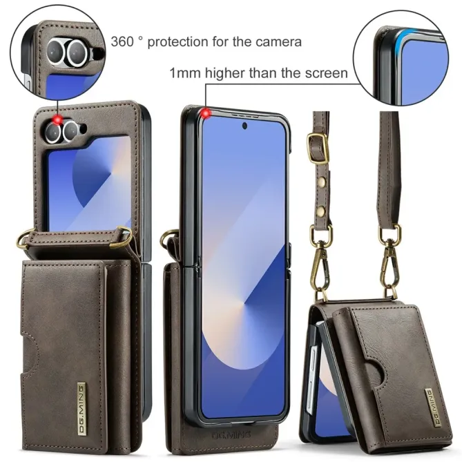 Coque Portefeuille Samsung Galaxy Z Flip 6 / Z Flip 7 FE à Bandoulière