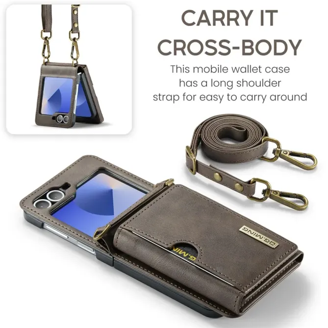 Coque Portefeuille Samsung Galaxy Z Flip 6 / Z Flip 7 FE à Bandoulière