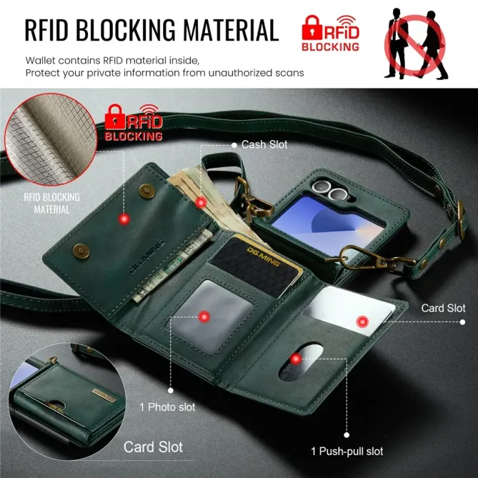 Coque Portefeuille Samsung Galaxy Z Flip 6 / Z Flip 7 FE à Bandoulière