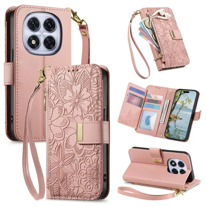 Housse Xiaomi Redmi Note 15 Pro Plus/Poco M8 Pro 5G Portefeuille Flora