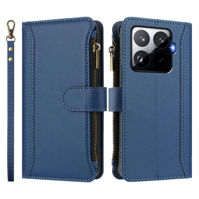 Housse Xiaomi 15T Pro avec Lanière | 9 Cartes à Fermeture Zippée