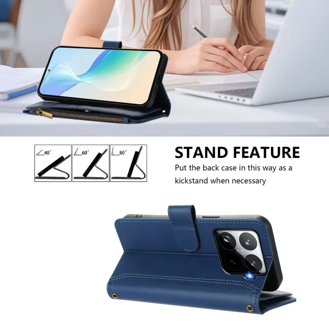 Coque Portefeuille Pour Xiaomi 15T Pro 5G - Housse Flip En Cuir PU Avec Blocage RFID Et Support Intégré - Protection Antichoc