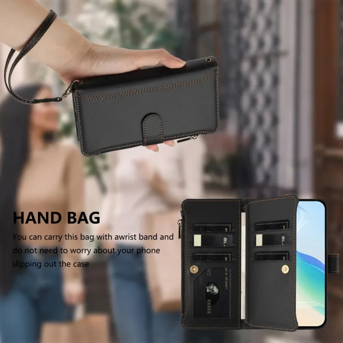 Housse Xiaomi 15T Pro avec Lanière | 9 Cartes à Fermeture Zippée