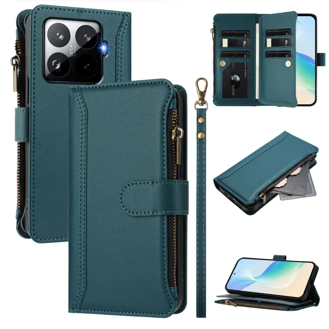 Housse Xiaomi 15T Pro avec Lanière | 9 Cartes à Fermeture Zippée