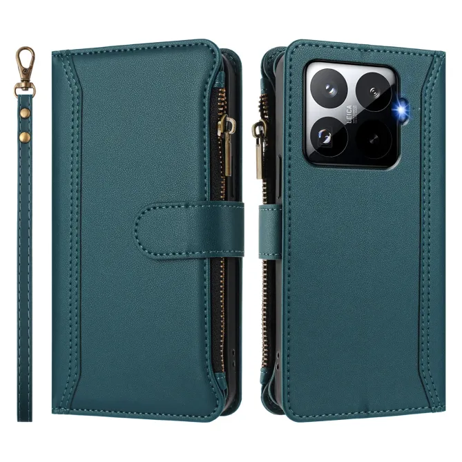 Housse Xiaomi 15T Pro avec Lanière | 9 Cartes à Fermeture Zippée